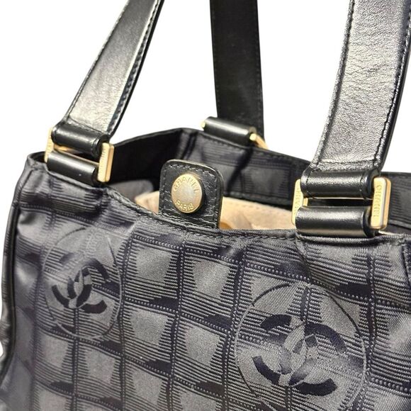 Chanel Travel Line Small Tote Bag Black Gold Hardware - Picture 15 of 16